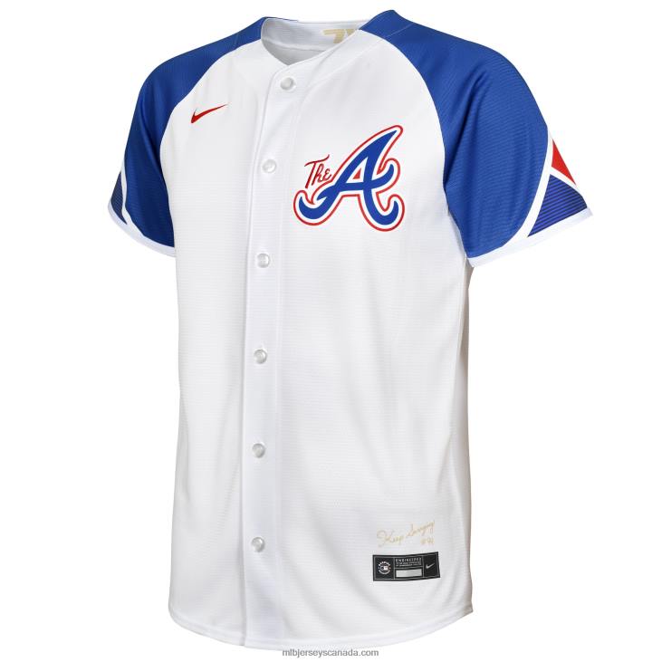 Preschool Atlanta Braves Nike White 2023 City Connect Replica Jersey MLB Jerseys 6P0T640