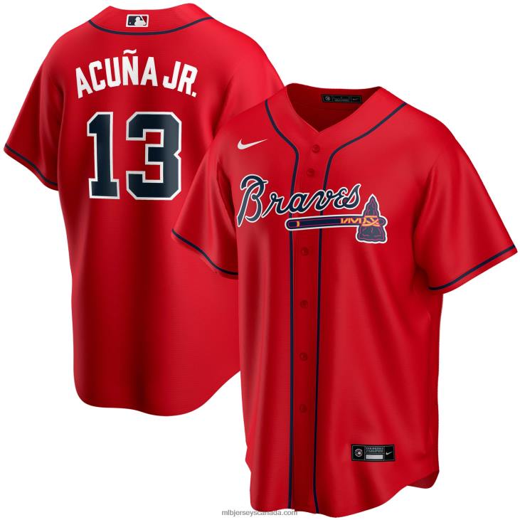 Youth Atlanta Braves Ronald Acuna Jr. Nike Red Alternate Replica Player Jersey MLB Jerseys 6P0T161