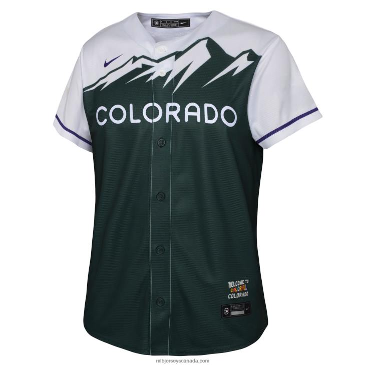 Youth Colorado Rockies Kris Bryant Nike Green 2022 City Connect Replica Player Jersey MLB Jerseys 6P0T1306