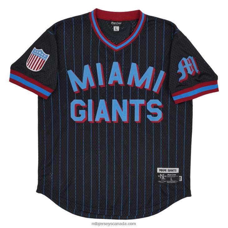 Youth Miami Giants #8 Black Mesh Replica V-Neck Jersey MLB Jerseys 6P0T1585