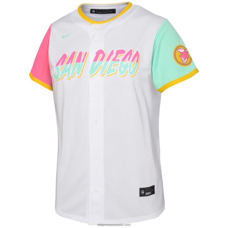 Preschool San Diego Padres Fernando Tatis Jr. Nike White 2022 City Connect Replica Player Jersey MLB Jerseys 6P0T732
