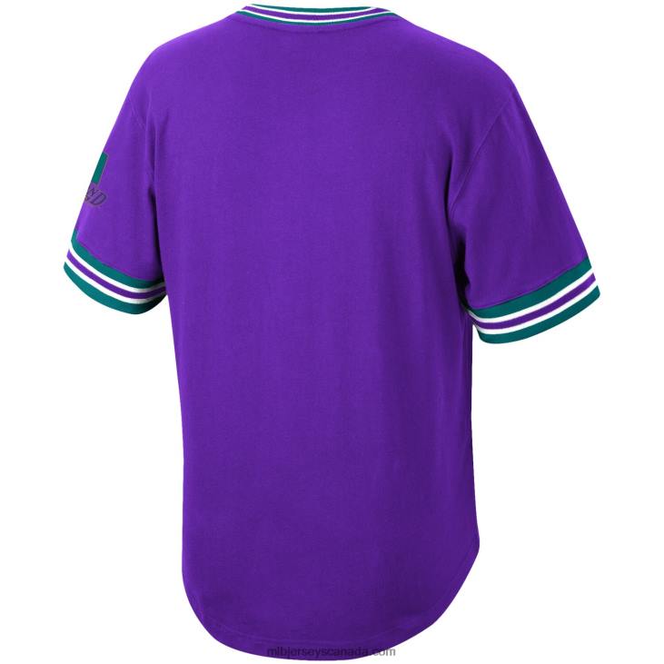 Men Arizona Diamondbacks Mitchell & Ness Purple Cooperstown Collection Wild Pitch Jersey T-Shirt MLB Jerseys 6P0T1520
