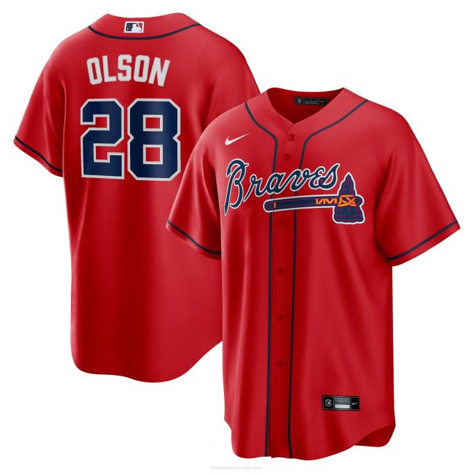 MLB Jerseys Men Atlanta Braves Matt Olson Nike Red Alternate Replica Player Jersey 6P0T55 MLB Jerseys Men Atlanta Braves Matt Olson Nike Red Alternate Replica Player Jersey 6P0T55