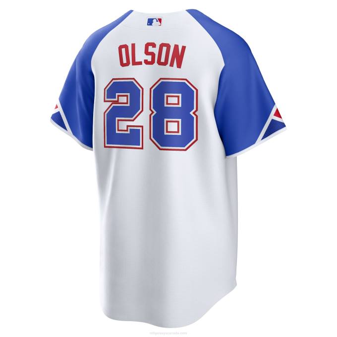 MLB Jerseys Men Atlanta Braves Matt Olson Nike White 2023 City Connect Replica Player Jersey 6P0T16