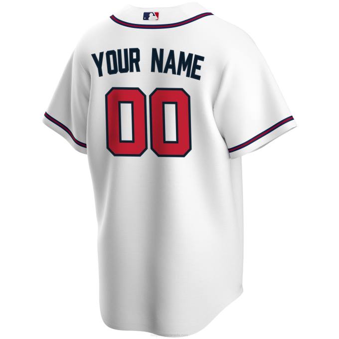 MLB Jerseys Men Atlanta Braves Nike White Home Replica Custom Jersey 6P0T33