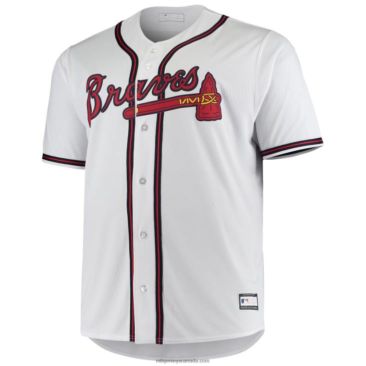 Men Atlanta Braves Ronald Acuna Jr. White Big & Tall Replica Player Jersey MLB Jerseys 6P0T775
