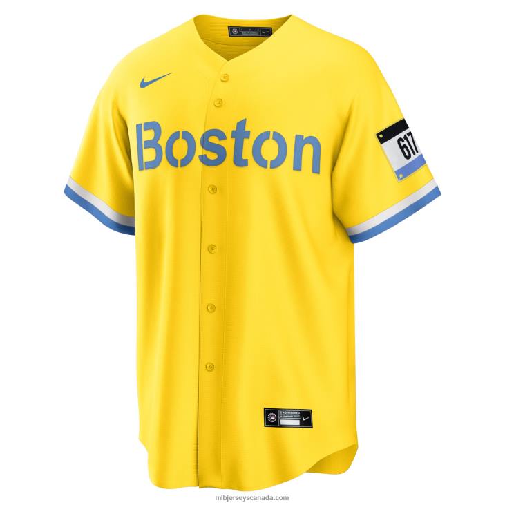 Men Boston Red Sox Trevor Story Nike Gold City Connect Replica Player Jersey MLB Jerseys 6P0T1040