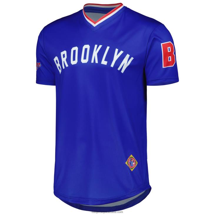 Men Brooklyn Royal Giants Stitches Royal Sublimated V-Neck Jersey MLB Jerseys 6P0T1211