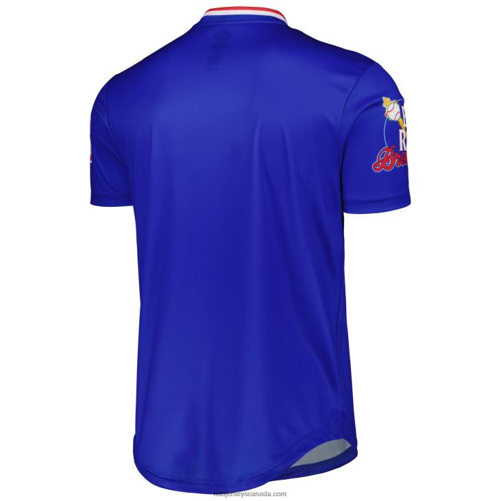 Men Brooklyn Royal Giants Stitches Royal Sublimated V-Neck Jersey MLB Jerseys 6P0T1211