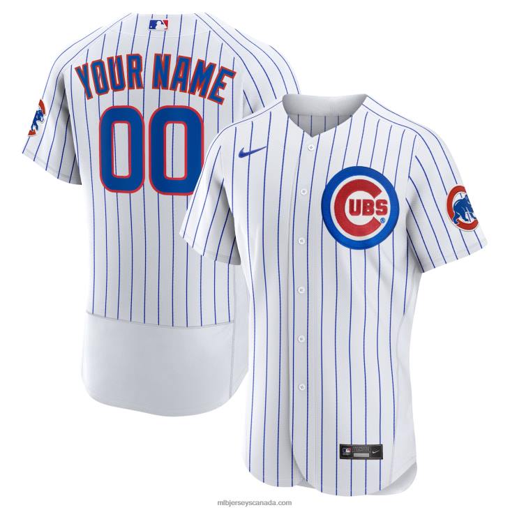 Men Chicago Cubs Nike White Home Authentic Custom Jersey MLB Jerseys 6P0T1116