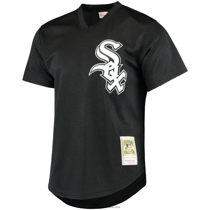Men Chicago White Sox Frank Thomas Mitchell & Ness Black Cooperstown Mesh Batting Practice Jersey MLB Jerseys 6P0T782