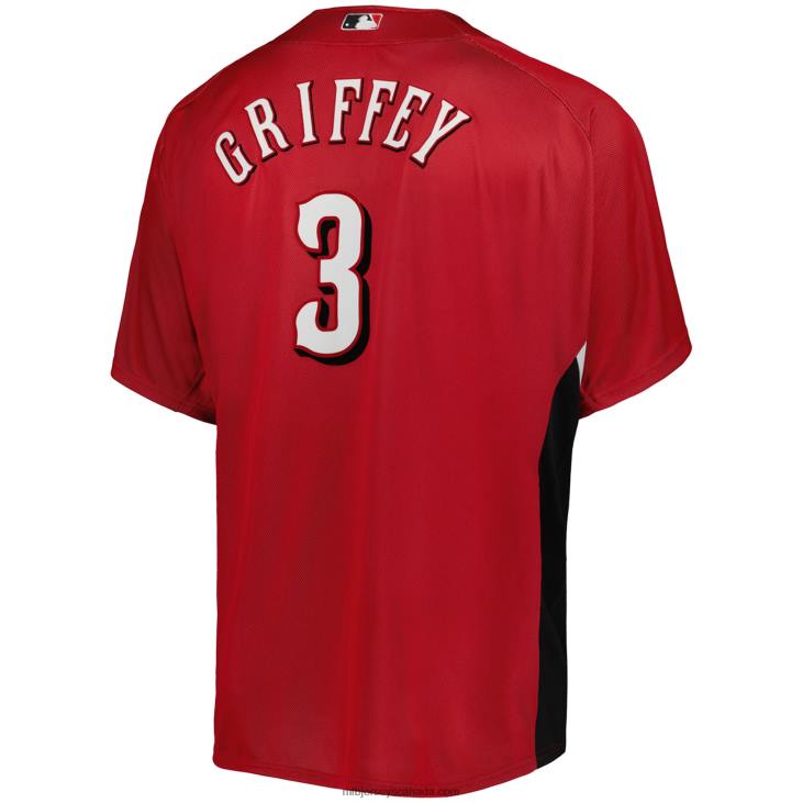 Men Cincinnati Reds Ken Griffey Jr. Mitchell & Ness Red Cooperstown Collection Mesh Batting Practice Jersey MLB Jerseys 6P0T638