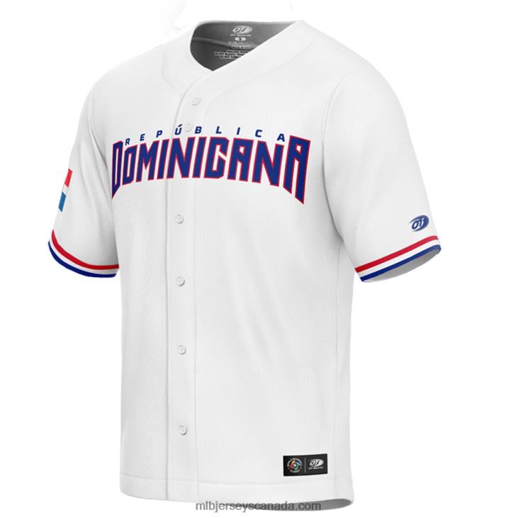 Men Dominican Republic Baseball Rafael Devers White 2023 World Baseball Classic Replica Player Jersey MLB Jerseys 6P0T1015