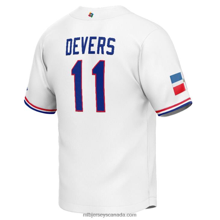 Men Dominican Republic Baseball Rafael Devers White 2023 World Baseball Classic Replica Player Jersey MLB Jerseys 6P0T1015