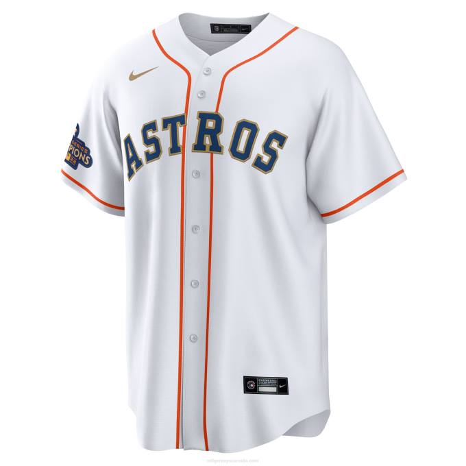 MLB Jerseys Men Houston Astros Alex Bregman Nike White/Gold 2023 Gold Collection Replica Player Jersey 6P0T90
