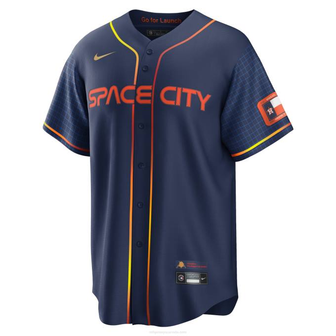 MLB Jerseys Men Houston Astros Jose Altuve Nike Navy 2022 City Connect Replica Player Jersey 6P0T32