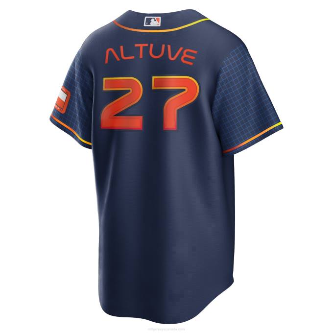 MLB Jerseys Men Houston Astros Jose Altuve Nike Navy 2022 City Connect Replica Player Jersey 6P0T32