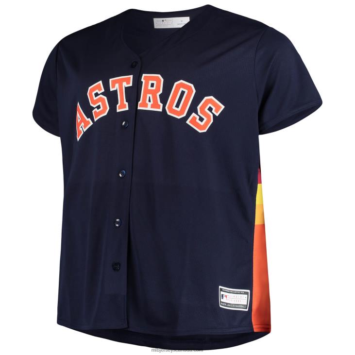 Men Houston Astros Jose Altuve Majestic Navy Big & Tall Replica Player Jersey MLB Jerseys 6P0T577