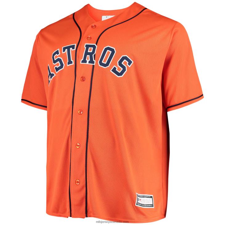 Men Houston Astros Jose Altuve Orange Big & Tall Replica Player Jersey MLB Jerseys 6P0T576