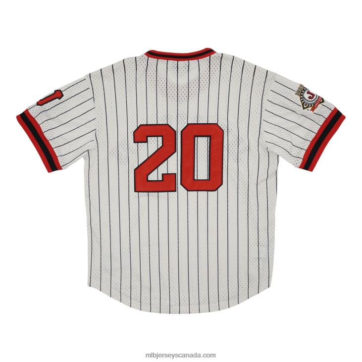 Men Jacksonville Red Caps #20 Rings & Crwns Cream Mesh Replica V-Neck Jersey MLB Jerseys 6P0T1428