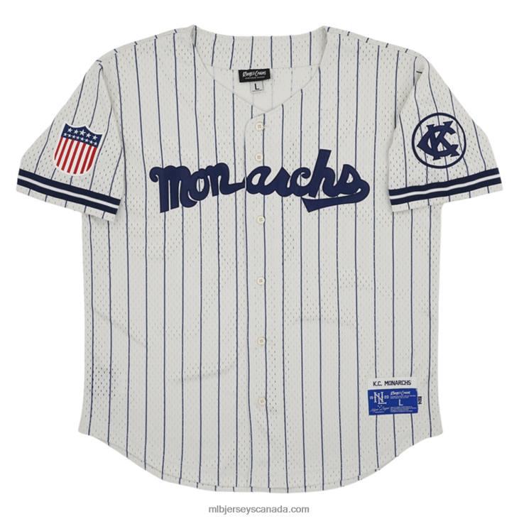 Men Kansas City Monarchs #5 Rings & Crwns Cream Mesh Button-Down Replica Jersey MLB Jerseys 6P0T1281