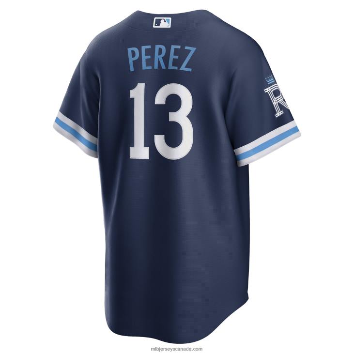 Men Kansas City Royals Salvador Perez Nike Navy 2022 City Connect Replica Player Jersey MLB Jerseys 6P0T523