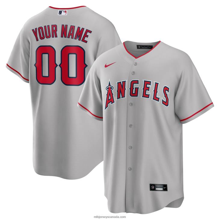 Men Los Angeles Angels Nike Gray Road Custom Replica Jersey MLB Jerseys 6P0T861