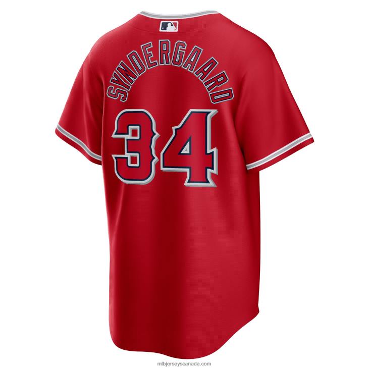 Men Los Angeles Angels Noah Syndergaard Nike Red Alternate Replica Player Jersey MLB Jerseys 6P0T1219