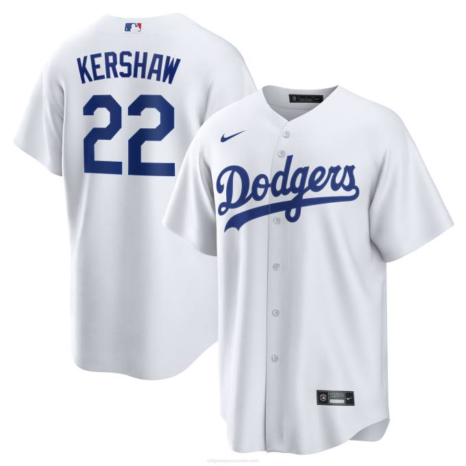 MLB Jerseys Men Los Angeles Dodgers Clayton Kershaw Nike White Home Replica Player Name Jersey 6P0T45