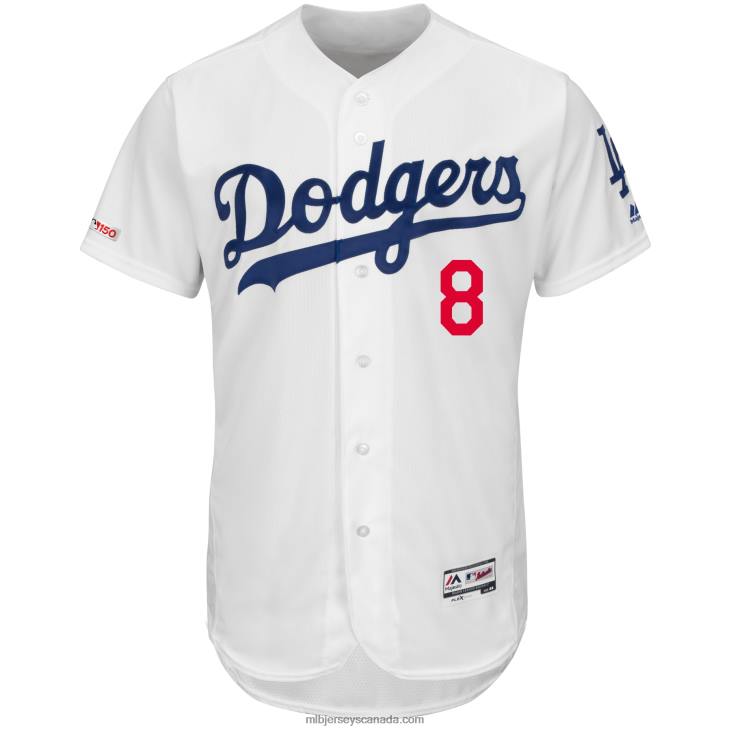 Men Los Angeles Dodgers Manny Machado Majestic White Home Authentic Collection Flex Base Player Jersey MLB Jerseys 6P0T1176