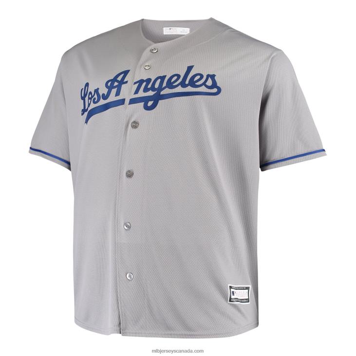 Men Los Angeles Dodgers Mookie Betts Gray Big & Tall Replica Player Jersey MLB Jerseys 6P0T816