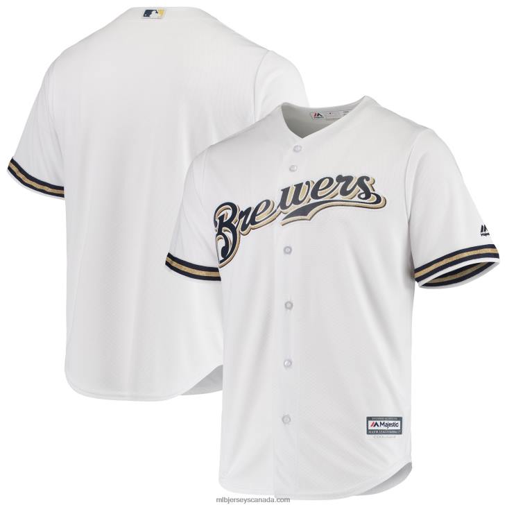 Men Milwaukee Brewers Majestic White Team Official Jersey MLB Jerseys 6P0T1077