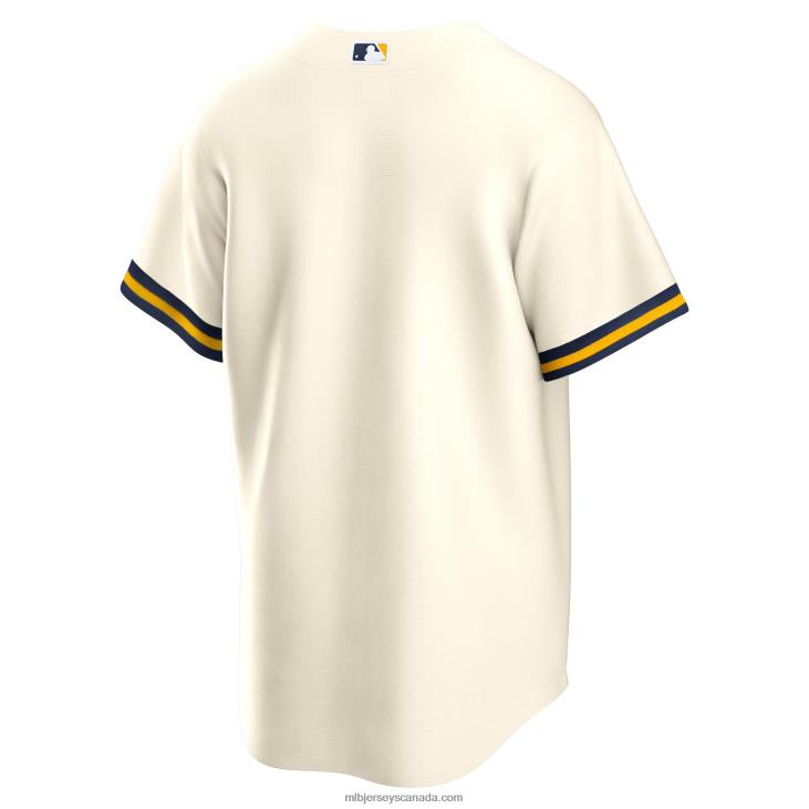 Men Milwaukee Brewers Nike Cream Home Blank Replica Jersey MLB Jerseys 6P0T756