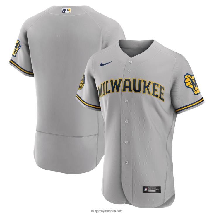 Men Milwaukee Brewers Nike Gray Road Authentic Team Jersey MLB Jerseys 6P0T1557 Men Milwaukee Brewers Nike Gray Road Authentic Team Jersey MLB Jerseys 6P0T1557
