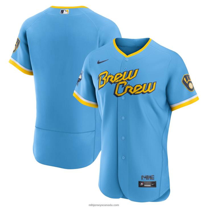 Men Milwaukee Brewers Nike Powder Blue 2022 City Connect Authentic Team Jersey MLB Jerseys 6P0T1423 Men Milwaukee Brewers Nike Powder Blue 2022 City Connect Authentic Team Jersey MLB Jerseys 6P0T1423