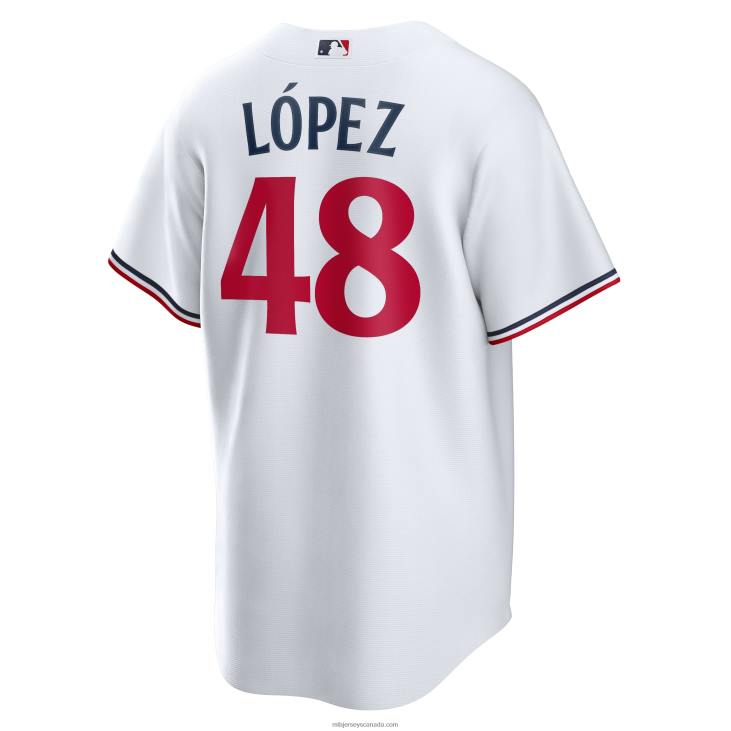 Men Minnesota Twins Jorge Lopez Nike White Home Replica Player Jersey MLB Jerseys 6P0T1606
