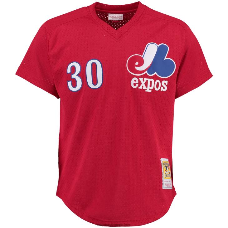 Men Montreal Expos Tim Raines Mitchell & Ness Red Batting Practice Jersey MLB Jerseys 6P0T1183