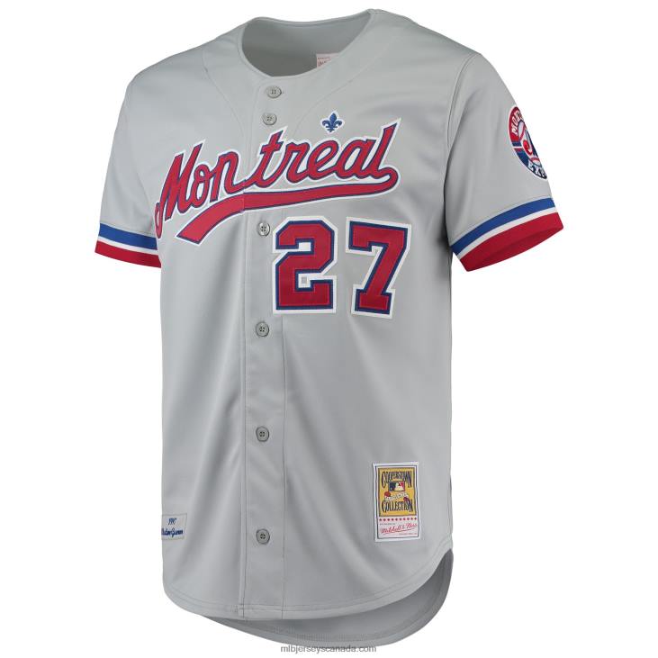 Men Montreal Expos Vladimir Guerrero Mitchell & Ness Gray Cooperstown Collection Authentic Jersey MLB Jerseys 6P0T947