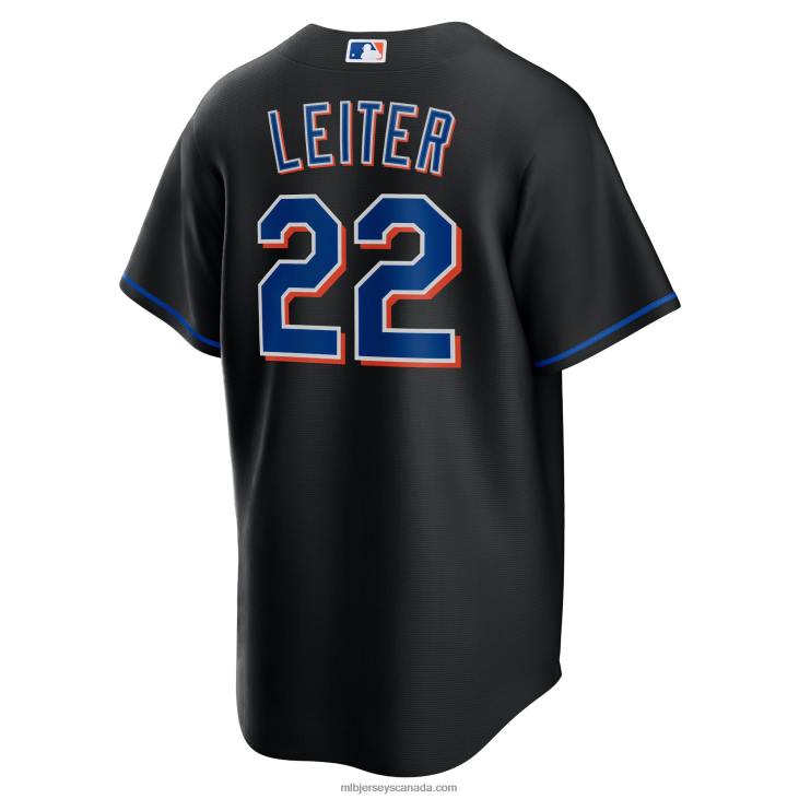 Men New York Mets Al Leiter Nike Black 2022 Alternate Replica Player Jersey MLB Jerseys 6P0T1182