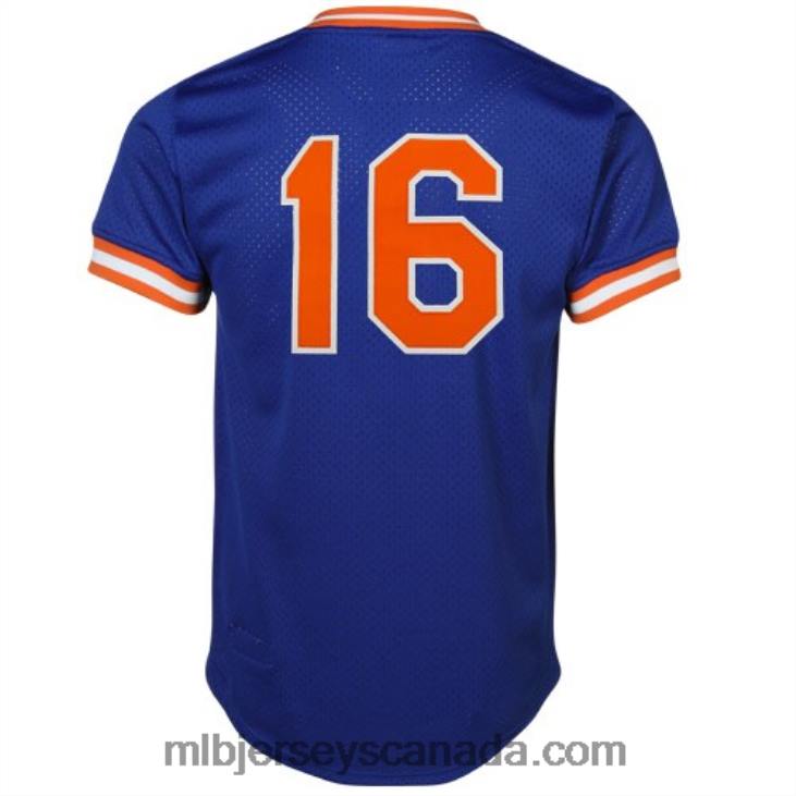 Men New York Mets Dwight Gooden Mitchell & Ness Royal Cooperstown Mesh Batting Practice Jersey MLB Jerseys 6P0T1047