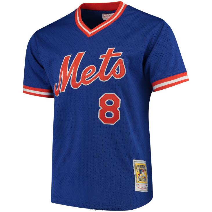 Men New York Mets Gary Carter Mitchell & Ness Royal Batting Practice Jersey MLB Jerseys 6P0T1056