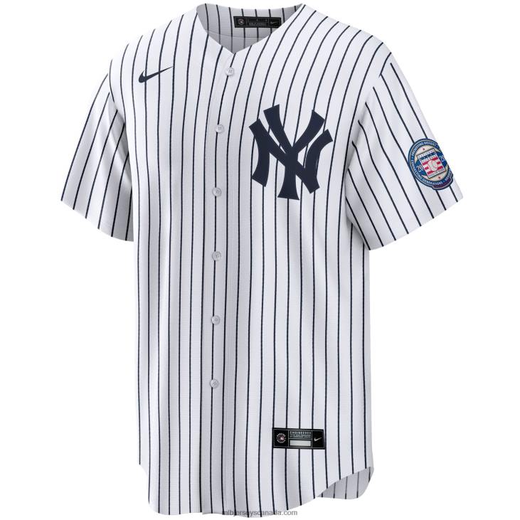 Men New York Yankees Derek Jeter Nike White/Navy 2020 Hall of Fame Induction Replica Jersey MLB Jerseys 6P0T129