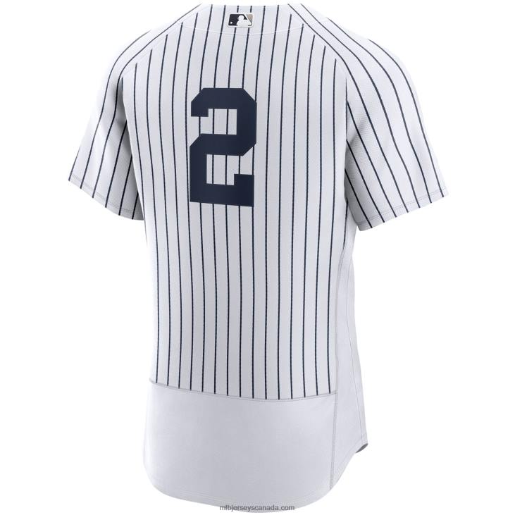 Men New York Yankees Derek Jeter Nike White/Navy Home Authentic Player Jersey MLB Jerseys 6P0T485