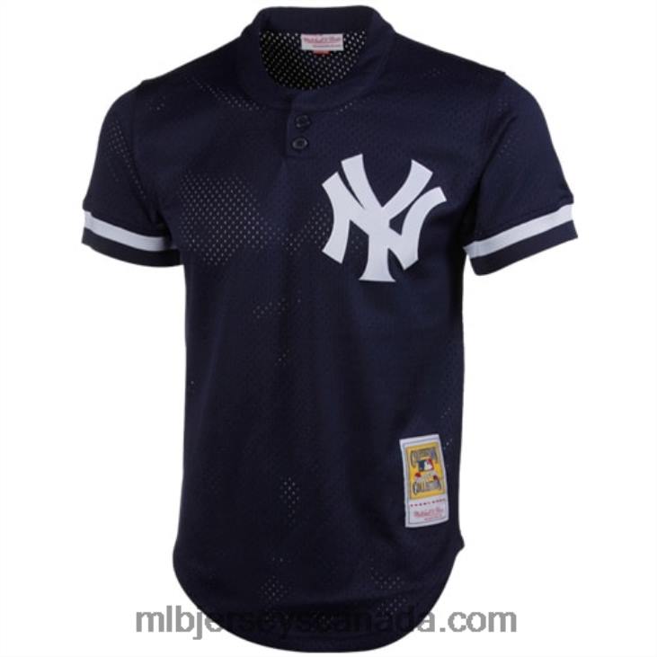 Men New York Yankees Don Mattingly Mitchell & Ness Navy 1995 Authentic Cooperstown Collection Mesh Batting Practice Jersey MLB Jerseys 6P0T534