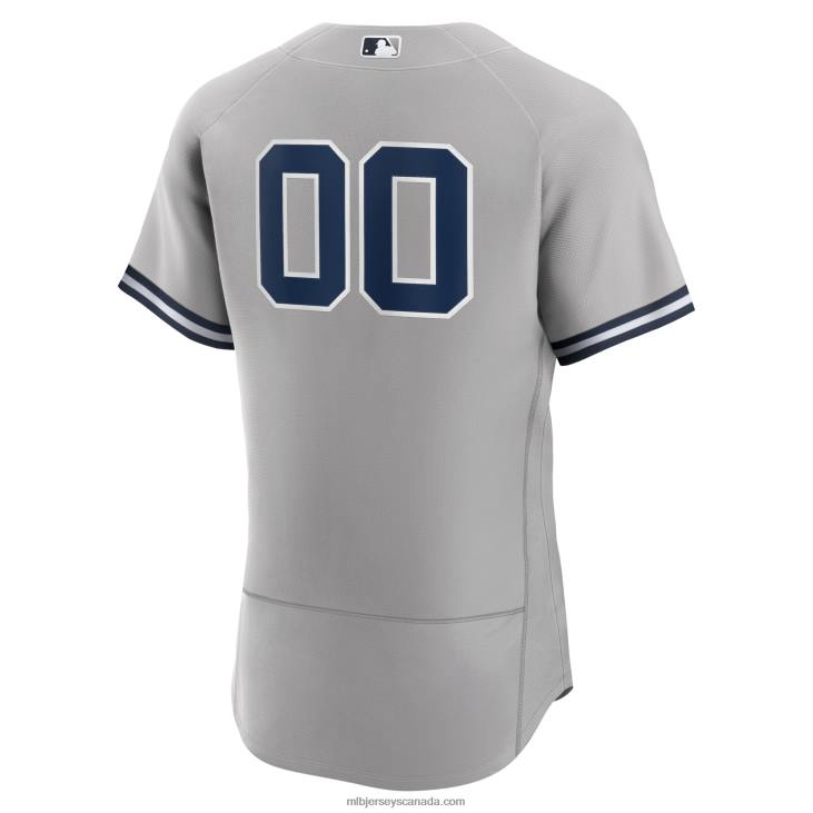 Men New York Yankees Nike Gray Road Authentic Custom Jersey MLB Jerseys 6P0T472