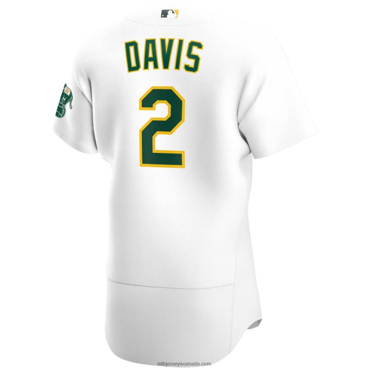 Men Oakland Athletics Khris Davis Nike White Home Authentic Player Jersey MLB Jerseys 6P0T1270
