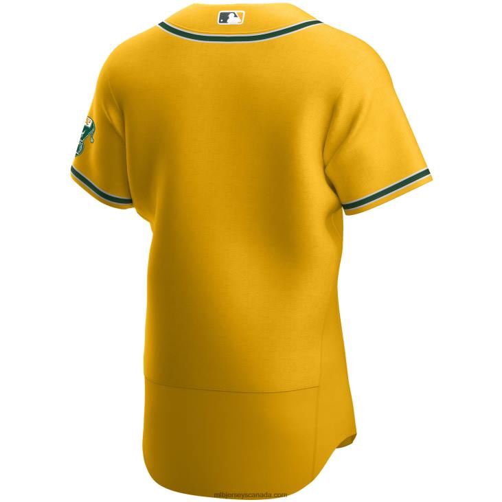 Men Oakland Athletics Nike Gold Authentic Official Team Jersey MLB Jerseys 6P0T1416