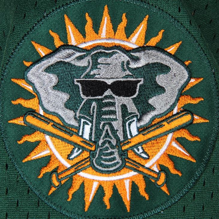 Men Oakland Athletics Rickey Henderson Mitchell & Ness Green 1998 Cooperstown Mesh Batting Practice Jersey MLB Jerseys 6P0T602