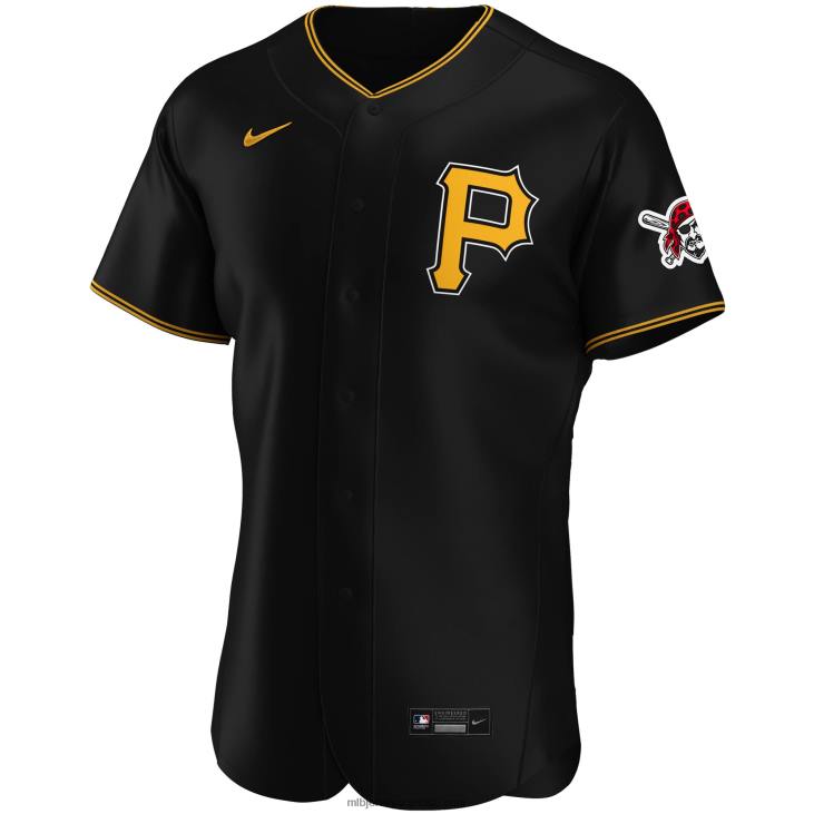 Men Pittsburgh Pirates Nike Black Alternate Authentic Team Logo Jersey MLB Jerseys 6P0T796
