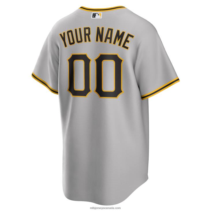 Men Pittsburgh Pirates Nike Gray Road Custom Replica Jersey MLB Jerseys 6P0T283